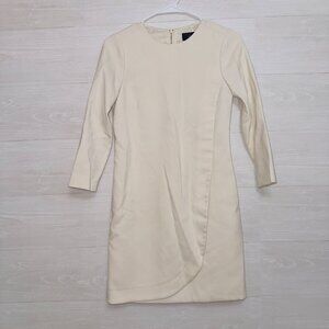 J. Crew Women's Ivory Ponte Knit Half Sleeve Mini Dress size 000